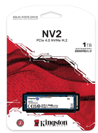 Kingston NV2 1TB NVMe SSD view 2 Kingston NV2 1TB NVMe SSD product image 2